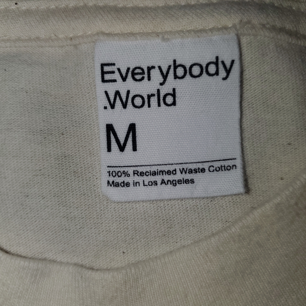 EVERYBODY.WORLD Baby Trash Tee Short Sleeve Cropped Cream Size Medium - Picture 3 of 6